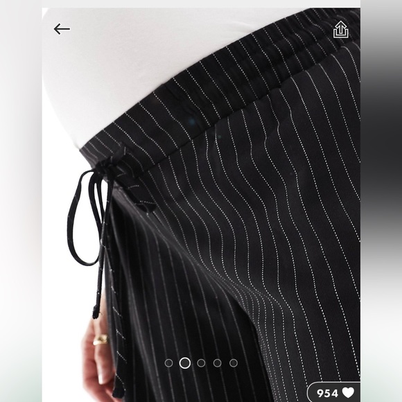 Womens maternity pin stripe pants - Picture 2 of 5